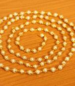 Pearl Gold Look Long Single Line Necklace