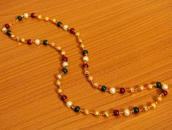 Multicolour Beads Gold Plated Necklace 1