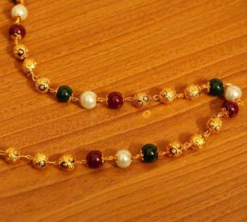 Multicolour Beads Gold Plated Necklace 2