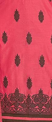  women Chanderi red embroidery party wear unstiched  salwar suit with dupatta  2