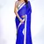 Royal Blue Embroidered Jacquard Party Wear Saree With Blouse Piece