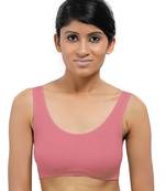 Presents neon pink color cotton lycra bra.