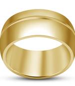 Men's Simple Plain Engagement And Daily Wear Band Ring In 14K Gold Plating
