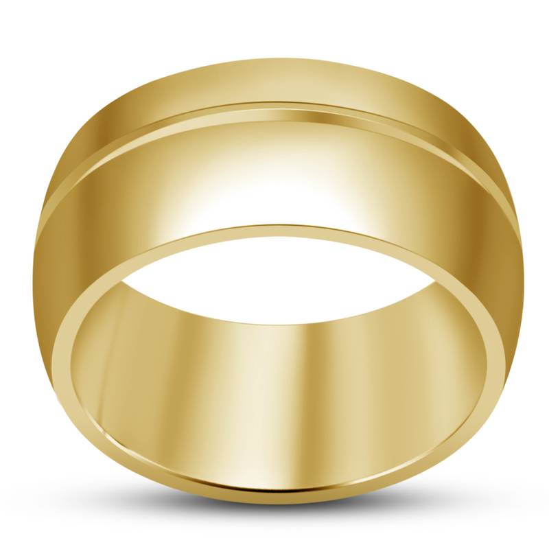 Men's Simple Plain Engagement And Daily Wear Band Ring In 14K Gold Plating