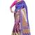 Blue woven banarasi silk saree with blouse