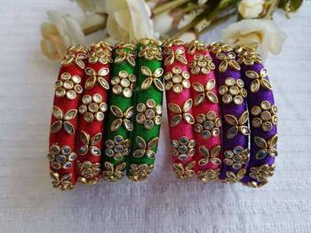 Multicolor diamond bangles-and-bracelets 1