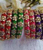Multicolor diamond bangles-and-bracelets