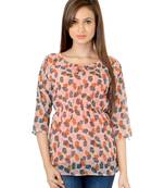 Orange American Cepe Fabric Tops