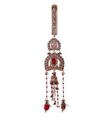 Red Gold Beads Pearl Jhumka Challa Waist Key Chain Satka TSW189