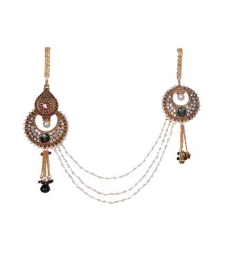 Red Green Pearl Polki Gold Ethnic Challa Waist Key Chain Satka TSW191 1