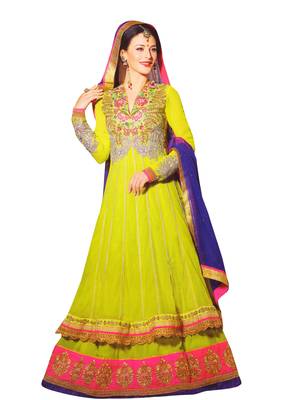 Green embroidered georgette salwar 1