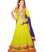 Green embroidered georgette salwar