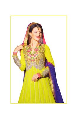 Green embroidered georgette salwar 2