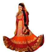 Red embroidered georgette salwar