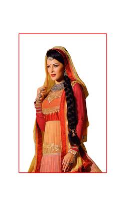 Red embroidered georgette salwar 2