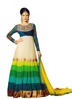 Multicolor embroidered georgette salwar 1