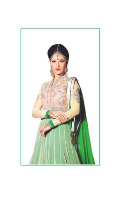 Green embroidered georgette salwar 2