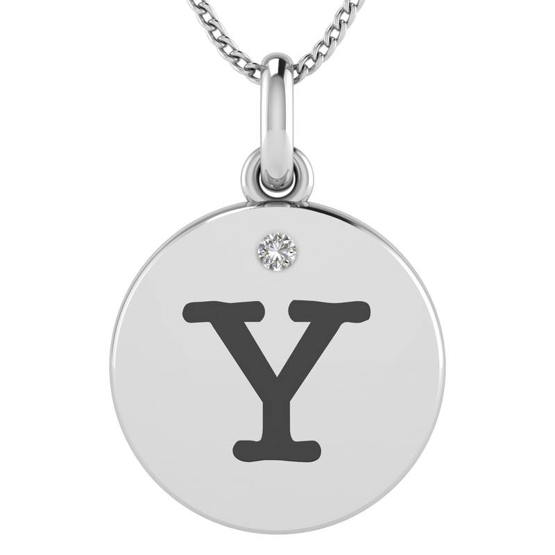 0.01 ct Real Diamond 92kt Best Selling High finish Sterling Silver Y-Alphabet Pendant cum Alphabet Bracelet