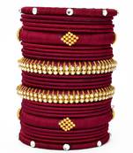 Stylish and designer mahroon silk thread bangle set for women and girls 2.6 (26 pcs)