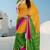 Multi colour crepe silk weaved saree in bright green weaved pallu