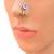 Oxidized Metal Nose Pin   White Bead 1