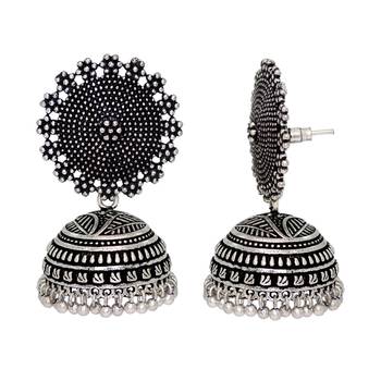 Oxidised Gold Plated Jhumka Jhumki Earrings (Set Of 5 Pairs) 3