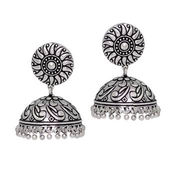 Indian Bollywood Oxidized Gold Plated Jhumka (Set Of 5 Pairs) 2