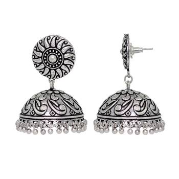 Indian Bollywood Oxidized Gold Plated Jhumka (Set Of 5 Pairs) 3