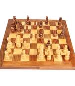 Exclusive Antique Gumti Style Crafted Mohre with Pure kiker or boxwood Wooden Chess Game Board ( 16x16 Inch )