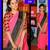 Designer pink color thread and foil work bollywood style asin with blouse saree