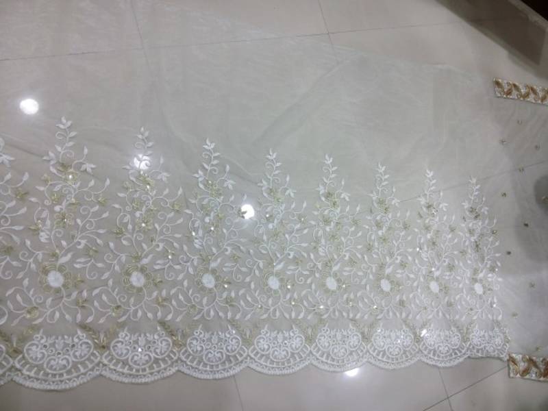 silver full net with zari work bipasha basu bollywood with blouse saree
