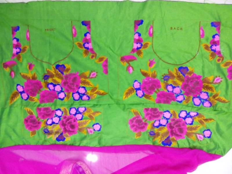 Pink color zari & tread work full net fabric of bollywood style madhuri saree with blouse