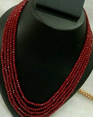 Royal Mahroon 5 Line Onex Beads Mala 1
