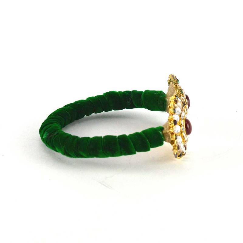 antiqe green color bangles stretchable vidhya_kangan 333158