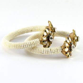 Designer Ivory Color Bangles  Stretchable 2