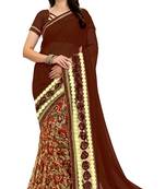 Multicolor printed georgette saree with blouse