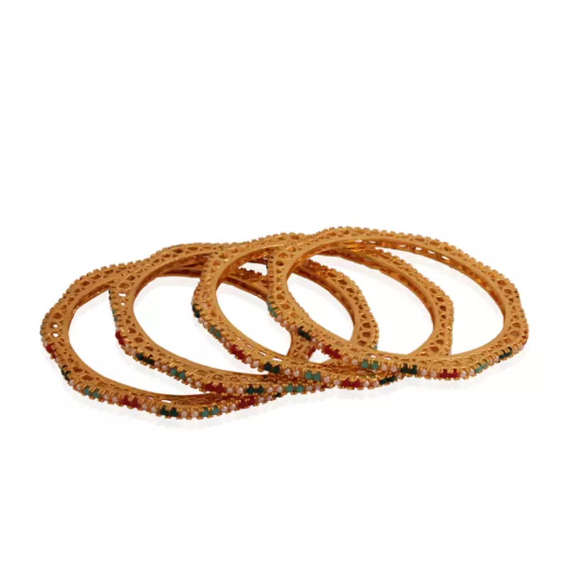 Classy Gold plated  antique bangle