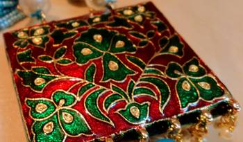 Elegant Jaipuri Multicolor Stones And Black Mala Navratna Set 3