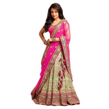 Pink embroidered georgette saree with blouse 6