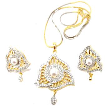 White cubic zirconia necklace-sets 1