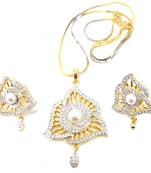 White cubic zirconia necklace-sets