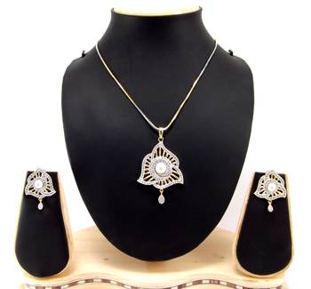 White cubic zirconia necklace-sets 2