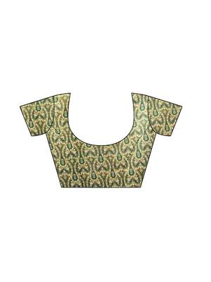 Green Printed Art Silk Saree With Blouse 5