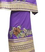 Kromé purple coloured with heavy lace and border work semi stitched rida dress