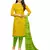 Yellow Embroidered Chanderi Unstitched Salwar Kameez With Dupatta