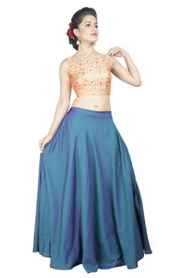 Gold Dupion Silk Embroidered Stitched Blouse 3