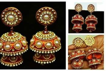Orange diamond earrings 1