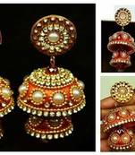 Orange diamond earrings