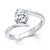Beautiful 14K White Gold Plated Round Cubic Zirconia Solitaire Wedding Engagement Ring