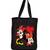 Igypsy ecofriendly digital print black cotton canvas casual tote bags